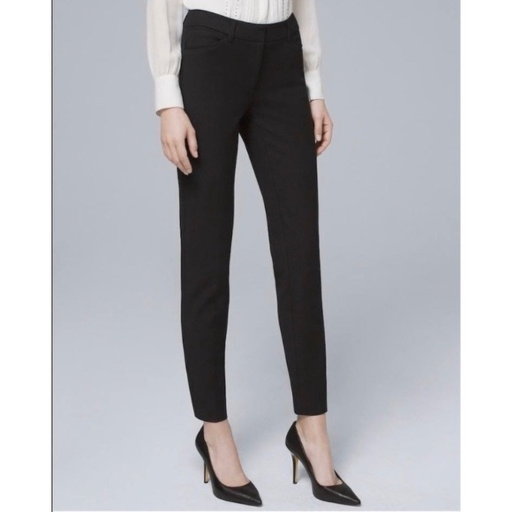 WHBM Black Slim Ankle Comfort Stretch Pants, Size 2